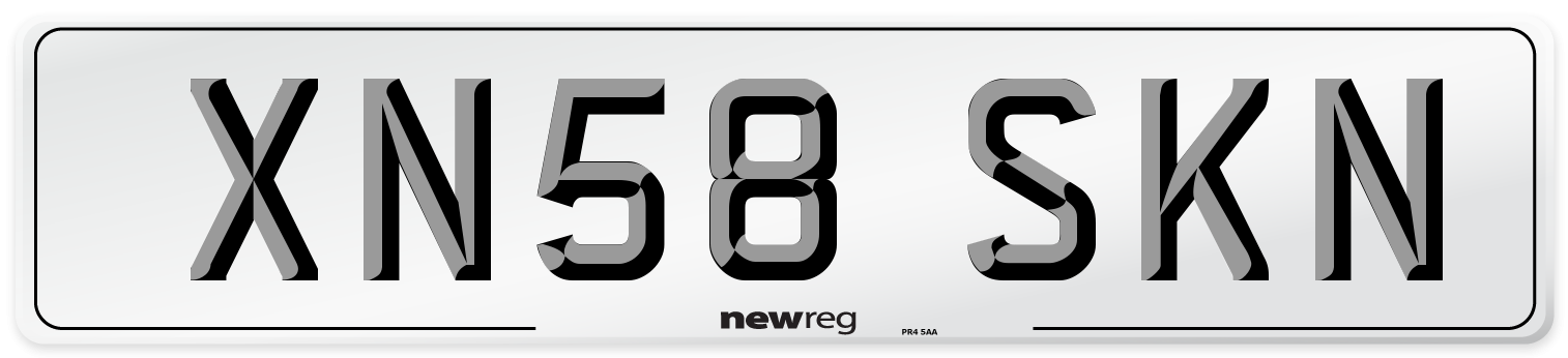 XN58 SKN Number Plate from New Reg